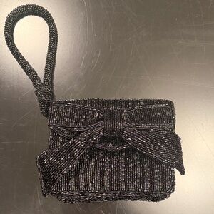 Anthropologie Elegant Black Beaded Clutch